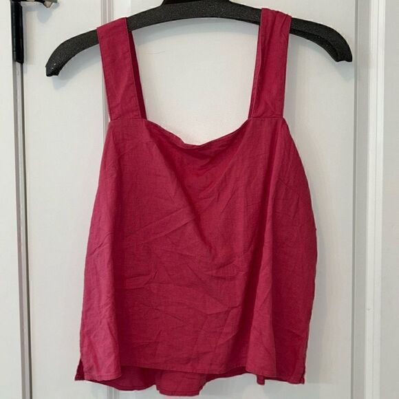 BANANA REPUBLIC LINEN-RAYON TANK in Camp Pink Sz S NWT - Picture 3 of 10